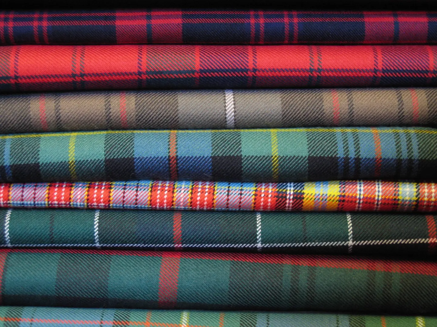 Tartan Cloth Stack Photo