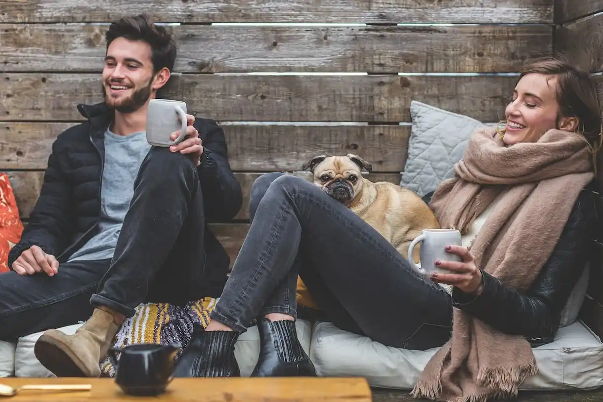 Photo of a man and woman on a couch
